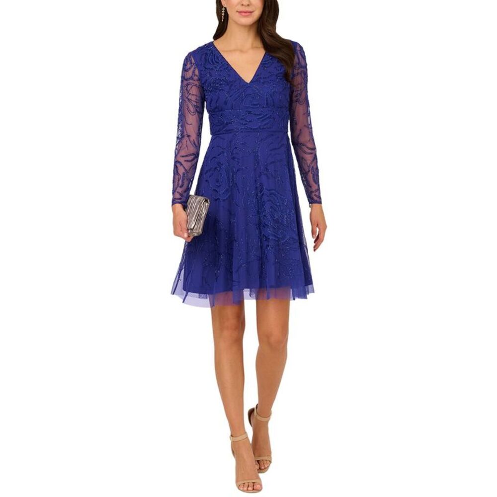 Adrianna Papell Womens Crepe Dress